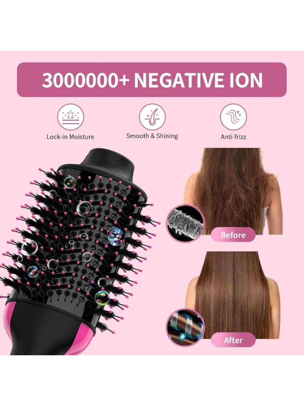 2-in-1 Hair Dryer Brush & Volumizer - Fast Drying, Styling & Frizz Control